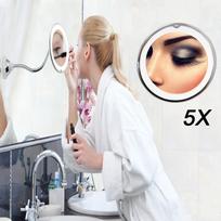 36V 5X/10X LED veidrodis Makiažo veidrodis su LED šviesa Tualetinis veidrodis LED veidrodis Didinamasis veidrodis Didinantis su LED šviesa Baltas + sidabrinis 5 times beige