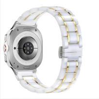 Keraminė apyrankė Samsung Galaxy Watch 8 Classic 46mm/Ultra 2025 47mm Apyrankė Galaxy Watch 8 44mm 40mm Metalinė apyrankė Watch 8 Classic 46mm balto aukso spalvos