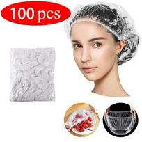 100/200 vnt. vienkartinių vaikiškų dušo kepuraičių plaukams, elastinės tinklelio formos, lėkštės, plastikinės plėvelės uždangalas, maistinis maisto uždangalas beige