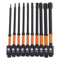 10Pcs Impacts Hex Head Wrenches Drill Bit Set 1/4  Hex Shank Steel Hex Bit Set Tip with Magnetism Screwdriver Bit 1