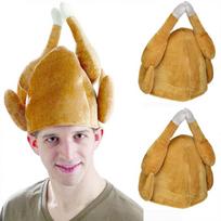 Pliušinė Elektrinė Kalakuto Kepurė Mielas Dainuojanti Šokanti Madinga Padėkos Dienos Naujovė Kepurė Movable chicken thigh hat with music beige