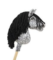 Hobby Horse Premium Small Stick Horse - Dapple Grey with Black Mane A4