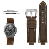 New Vintage Frosted Leather Watch Band For Casio DW5600/5610 GA110 GM5600 GM2100 GA2100 Modified Strap Men Bracelet 16mm 24x16MM gray