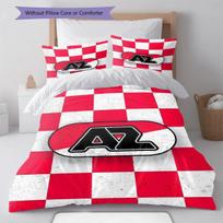 AZ Alkmaar logotipas Patalynės komplektas su antklode Antklodės užvalkalas Pagalvės užvalkalas Namų dekoracija Gimtadienio dovana (1 * antklodės užvalkalas + 2 * pagalvės užvalkalai, be šerdies) 135x200cm red
