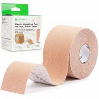 Veido ir kaklo kinezio juosta (kineziologinis teipas) Habys Face Elastic 5 cm × 5 m, smėlio spalva