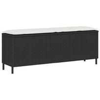 Garden Bench With Cushion Black 110X30X40.5 Cm Poly rattan