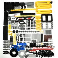 Aukštųjų technologijų plastikiniai statybiniai kaladėlės Plytos Automobilio Pavara Jungtis Kėlimo svirtis Sija Skersinis ašis PASIDARYK pats Surinkimas MOC Didelis Technologijų rinkinys Žaislai yellow