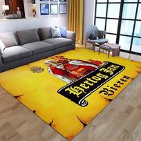 Hertog Jan Beer Brand Print Area Rug Black Gold Letter Floor Carpet Living Room Bedroom Non Slip Home Decor Rug 60x90cm white