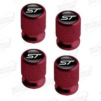 Aluminum For ST Logo Ford Focus Fiesta Mondeo Ecosport Puma Bronco C-MAX Hybrid 4pcs Car Decor Wheel Tire Valve Caps Stem Cover black