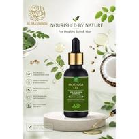 AL MASNOON Moringa Oil Infused with Extra Virgin Coconut Oil / 30ml | 100% Natural Herbal Oil for Skin & Hair | Rich in Antioxidants, Vitamins & white
