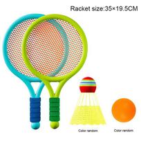 Vaikų badmintono raketės rinkinys Lengvos vaikų teniso badmintono žaislinės raketės su kamuoliukais šeimos žaidimui B yellow