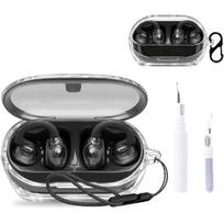 NOUKAJU dėklas-dangtelis ausinėms JBL Soundgear Clips, Apsauginis ausinių dėklas (su karabinu + dirželiu + valymo rašikliu) Atsparus kritimui, Atsparus įbrėžimams, Apsauginis gray