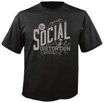 Unisex shirt Cotton Oversize Large Size SOCIAL DISTORTION Premium Grade T-Shirt XL black