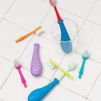 Radius 4-Step Big Kids Forever Toothbrush for Children Ages 6 and Up Refill) Mint & Tangerine Head (2 pieces) white