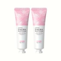 Vyšnių Žiedų Rankų Kremas - Ilgai Išliekantis Drėkinamasis, Lengvai Įsigeriantis, Tinka Rudens ir Žiemos Odos Priežiūrai, Odos Priežiūros Produktai. 2 PCS white
