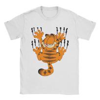 Casual Garfields Multiple Poses Doodles Frame T Shirt Unisex Cotton Short Sleeve Oneck Summer Top Tee S orange