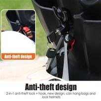 Universal Alloy Motorbike Bike Helmets Lock Hangings Hook 2 In 1 Tamper-Proof gray