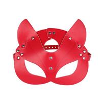 1pc Rivet Embellished Multi-color Leather Cat Ear Mask Is A Must-have Artifact For Trendsetters Going Out To Parties and Dances pink