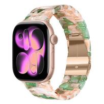 Luxury Resin Strap for Apple Watch Ultra 3 2 49mm 11 10 42mm 46mm Link Bracelet Iwatch Series 9 7 8 6 5 SE3 45mm 41mm 40mm 44mm (S10-11 46mm)44 45mm beige