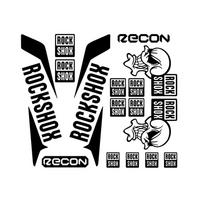 2PCS Recon Waterproof Mountain Bike Stickers Vinyl Decals - Red MTB Fork Graphics Scratch Resistant 15CM