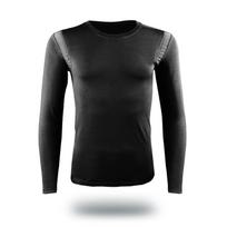 Vyriški plono kirpimo šilti tinkliniai apatiniai marškinėliai - apvalia apykakle, pralaidūs orui, sugeriantys prakaitą, plonas viršutinis drabužis rudeniui/žiemai black