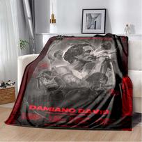 Måneskin Damiano David ROCK ROLL MUSIC Plush Blanket,Suitable for The Living Room and Bedroom, Warm and Soft. 75x90cm gray