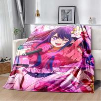 Oshi No Ko Anime Blanket Soft Flannel Plush Throw Blanket Pink Star Manga Print For Girls Bedroom Sofa Decor 75x90cm pink