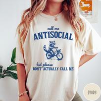 Pavadink mane antisocialu T-shirt, bet neskambink man, Vintažinis meškinas Raccoon T-shirt, Juokingas retro marškinėlis, Estetiška grafinė marškinėlis L beige