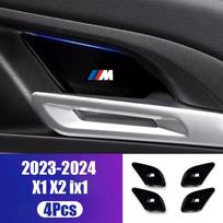 Car Inner Door Handle Bowl Metal Protective Sticker Anti-Scratch Trim Cover Accessories For BMW 3 5 series X1 X2 iX1 X5 X6 X7 M2 black