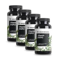 Natural Elements Vitaminas D3 K2 Tabletės 180 Tablečių (4 vnt)