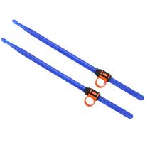 2Pcs Drum Kit Drumsticks Plastic Percussion Stick Silicone Finger Sleeve Instrument Supplies blue