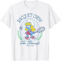 The Smurfs Smurfette Racquet Crew Country Club Cartoon T-Shirt XXXXXL balta