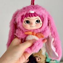 Wakuku V2 Fox & Bunny Trick Or Treat Series Vinyl Doll Suprise Bag Keychain Trendy Toys Mystery Box  Gifts pink