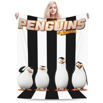 Madagaskaro pingvinai Prekės Pledai Minkštas Fleece Mesti pledas Patogios lovatiesės 75cmx90cm
