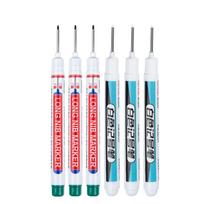 6Pcs White Deep Hole Long Nib Head Oily Permanent Art Markers for Metal Perforating Pen Waterproof Bathroom Woodworking 20mm white