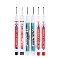 6Pcs White Deep Hole Long Nib Head Oily Permanent Art Markers for Metal Perforating Pen Waterproof Bathroom Woodworking 20mm