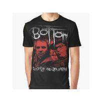Men'S Rik Mayall Bottom TV Show T-Shirt Iconic British Comedy Series Outfit with Iconic Characters & Bottomy Drip Text Print, Casual Round Neck Tee 3XL juoda