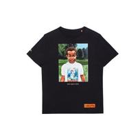 Men's HERON PRESTON Little Boy Printing Short Sleeve Black Unisex HMAA011S209140191088 XS gray