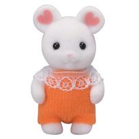 EPOCH Sylvanian Families Calico Critters Marshmallow Mouse Baby Doll NE-107 ST Mark Certified Dollhouse Toy Ages 3+ white