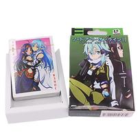 54Pcs Cards Anime Sword Art Online Poker Toy Sao Yuuki Asuna Cosplay Board Game Cards Hardcover Collection Box black
