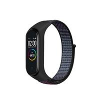 Nylon Loop Strap for Xiaomi Mi Band 9 8 Braided Adjustable Replacement Watch Band Sport Bracelet for Mi Band 8 7 6 5 4 3 Strap Mi band 3 4 5 6 7 black