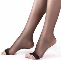 10D itin plonos permatomos iki šlaunies kojinės moterims, seksualios pirštų neturinčios kojinės vasaros sandalams su atvirais pirštais M gray