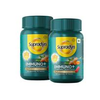 Supradyn Immuno +, Multivitaminas, Natūralus imuniteto stiprintuvas su Vit C, Vit D, Cinku, Unikali baziliko (Tulsi), ciberžolės, šatavari ir ašokos mišinys (60 skirtukų)
