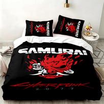 Cyberpunk 2077 3pc set Perfect for bedroom use Comfortable bedding set includes a duvet cover and two pillowcases Ideal birthday or Christmas gift 135cmx200cm black