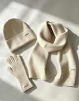 3 vnt. rinkinys Žieminė kepurė Šalikas Jutikliniai pirštinės Unisex Megztas Šiltas Beanie Kaklo mova Pirštinės Rinkinys Rudeniui Žiemai Lauko Kasdieniam dėvėjimui white