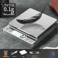 Kitchen Ouoety Highprecision Rechargeable Usb Scale Cn Plug Adapter Included Stainless steel usb rechargeable 0.1g-5kg gray