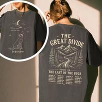 Noah Kahan The Great Divide Tour 2026 Printed T-shirt 100%Cotton Men's Women's Popular Oversized Casual Fashion Tshirt Fan Gift M black