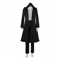 Attack on Titan Eren Yeager Cosplay Cloak Cape, Adult Unisex Anime Full Role Play Costume for Men and Women L black