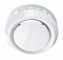 Supply and exhaust diffuser with flange 125mm diameter, adjustable, white, Abs Vents