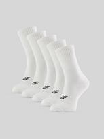 4F Ilgos kojinės (5-pack) moteriškos - baltos 35-38
